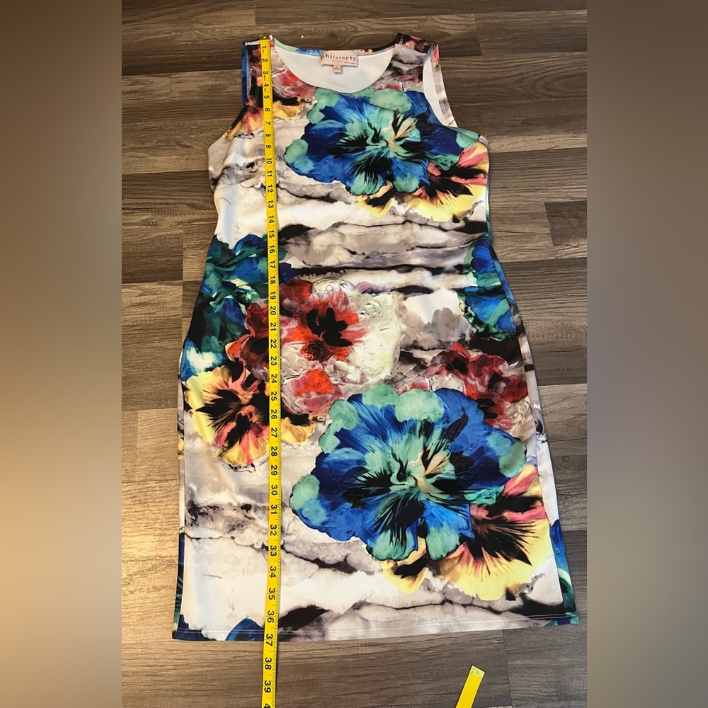 PHILOSOPHY Republic FloralSleeveless Jersey Dress Size Large - Picture 7 of 9